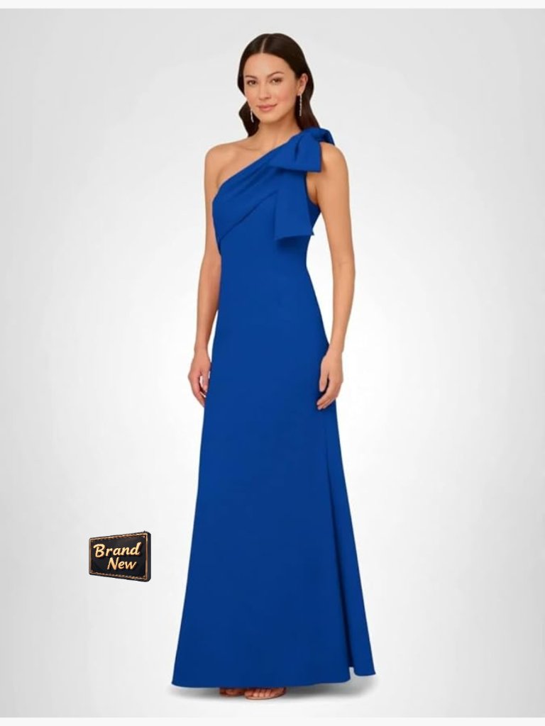Stretch Crepe One Shoulder Mermaid Evening Gown